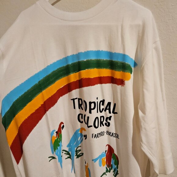 NWT Farm Rio white tropical colors organic cotton oversized t-shirt - Picture 8 of 8